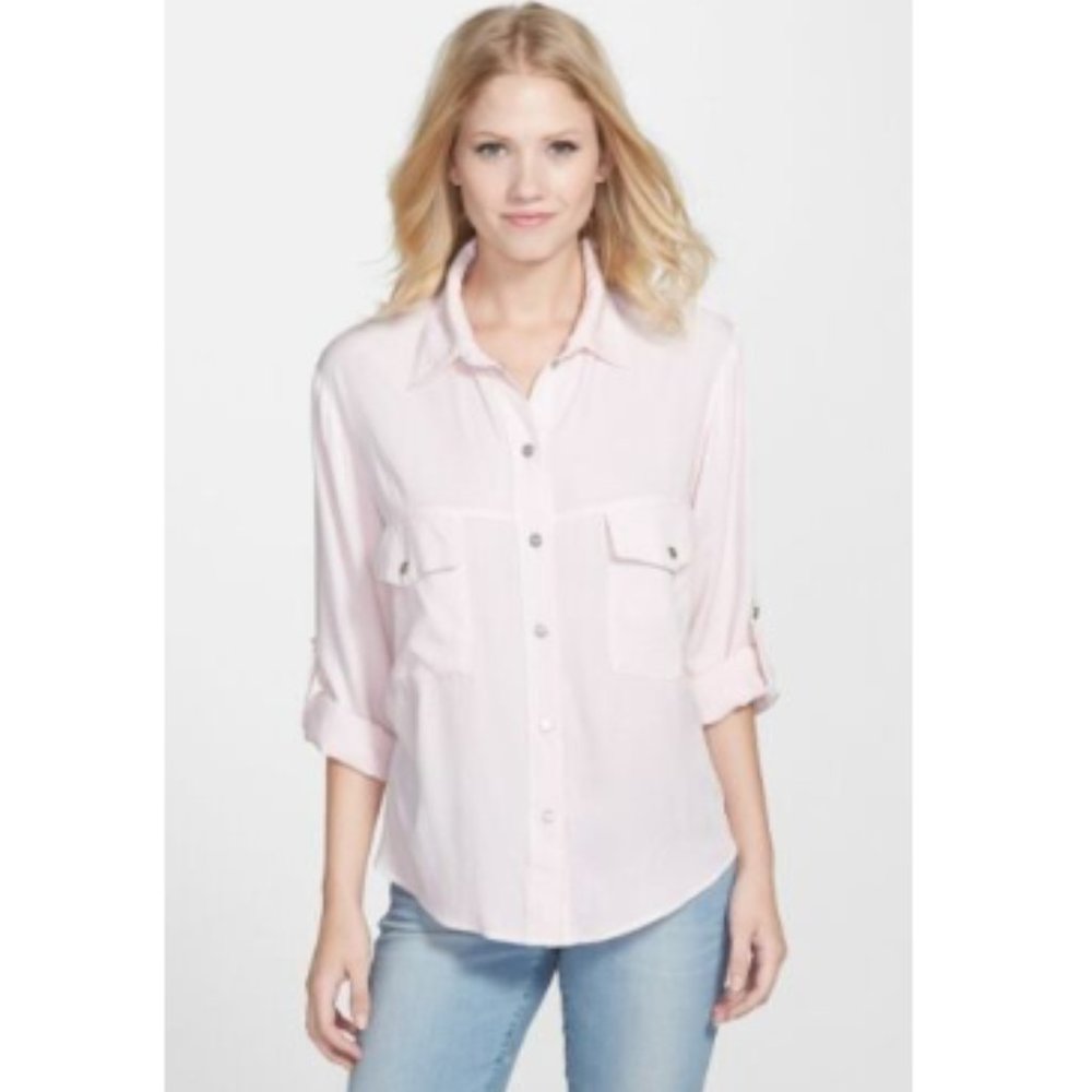NWT S Pink Sanctuary Boyfriend Shirt Collared Button Down Top